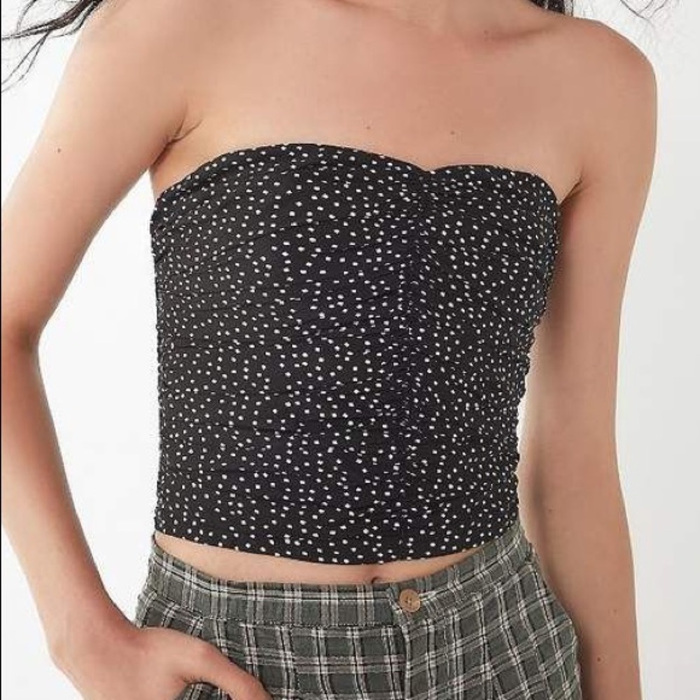 Urban Outfitters Polka Dot Strapless Bustier Top